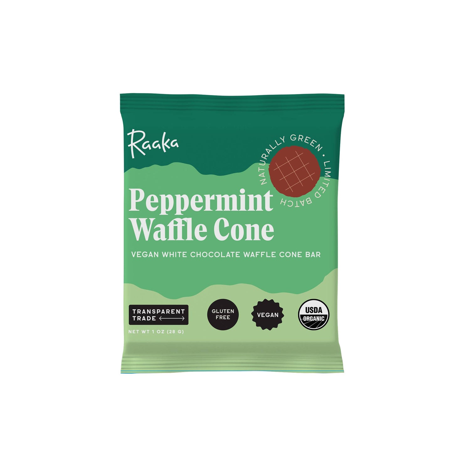 Raaka Chocolate - Peppermint White Chocolate Waffle Cone Bar
